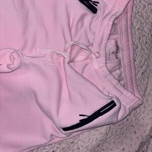Pink Sweatpants with Black Accents